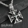 Gin no GRAN DEUR Sapphire Iron Cross Silver 925 Necklace with Simple Iron Cross Medal [Shinjuku Kura] Chain, Men's Cross,