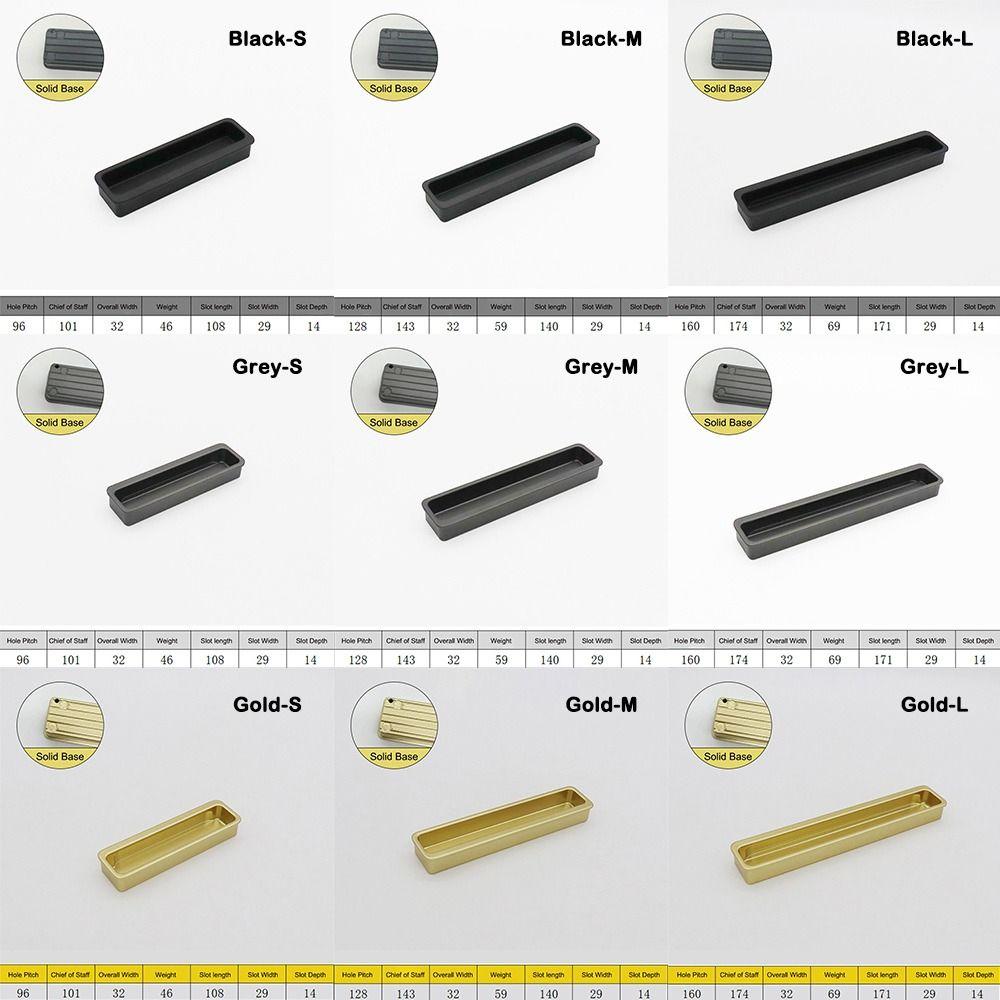 Aluminiumlegierung Eingebauter Schranktürgriff Multifunktional Gold Schwarz Grau Eingelassener Griff Möbelbeschläge Einbau-Design