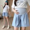 Women's Tencel Denim Maternity Shorts - Mid-Length, Wide-Leg, Loose Fit for Summer
