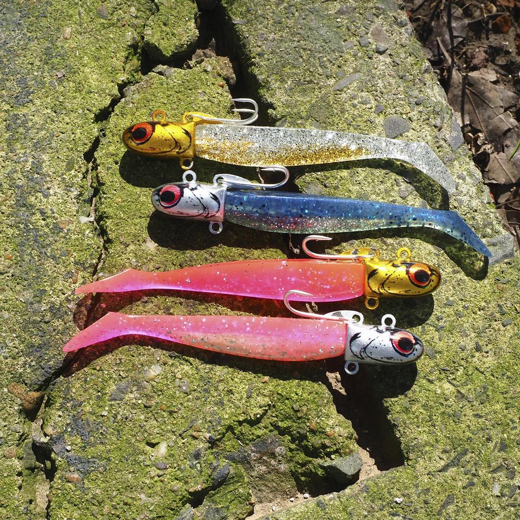 KOKO Lure Sea Bass Jig Heads, 10g and 16g, Set of 5, Rolling Type Jig Heads for Sea Bass, Bluefish, and Saltwater Fishing