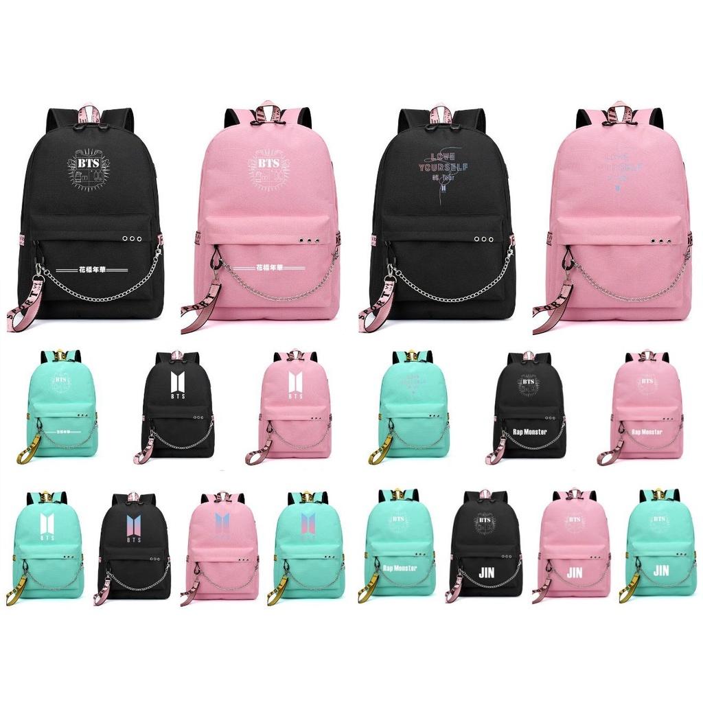 Kpop Bangtan Boys Bts Backpack Usb Charging School Bags Rucksack Bags Travel