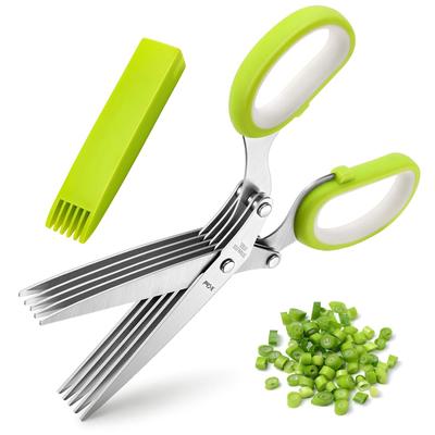 Multi-layer Cut Green Vegetable Scissors Five-layer  Shredded Paper Scissors