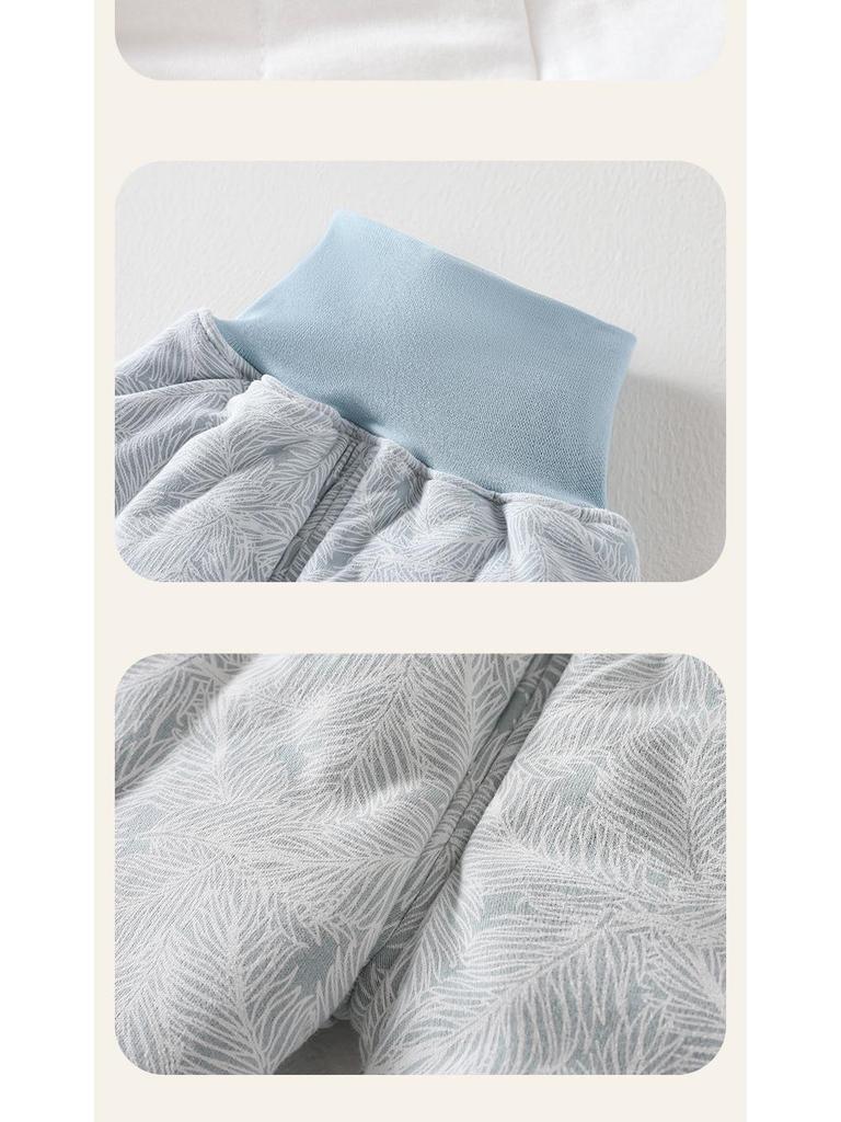 150g Quilted Cotton Baby Warm Underwear Set - High Waist Belly Protection for Boys & Girls, Autumn/Winter Homewear.