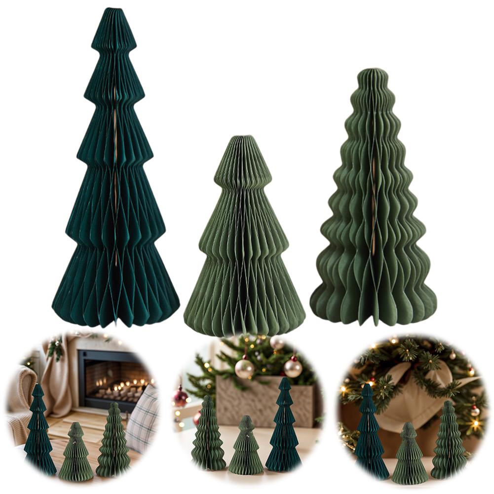 3 Stück Origami Weihnachtsbaumschmuck Mini Weihnachtsbaum Papier Weihnachtsbaum für Weihnachten Winterfest Neujahrsdekoration
