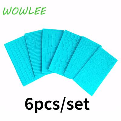 6pcs/set Color Random Stone Tree Bark Shape Embossed Bake Tool Fondant Cake Cupcake Decorating DIY Bakeware Cake Molds