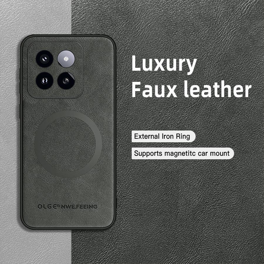 

Shockproof Magnetic Phone Case For Xiaomi 14 13 12S Ultra 12 11 Lite 5G 12X 12S 11T 13T Pro Vintage Classic Leather Matte Cover Xiaomi 13T Pro серый