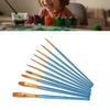 10 Pcs Paint Brushes Set Wooden Penholder Aluminum Joint Artist Paintbrushes for Home School Student Painter
