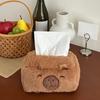 Tissue Box Creative Cartoon Plush Capybara Tissue Box Cute Home Kitchen Decor Plush Tissue Box Holder Paper Towel Organizer