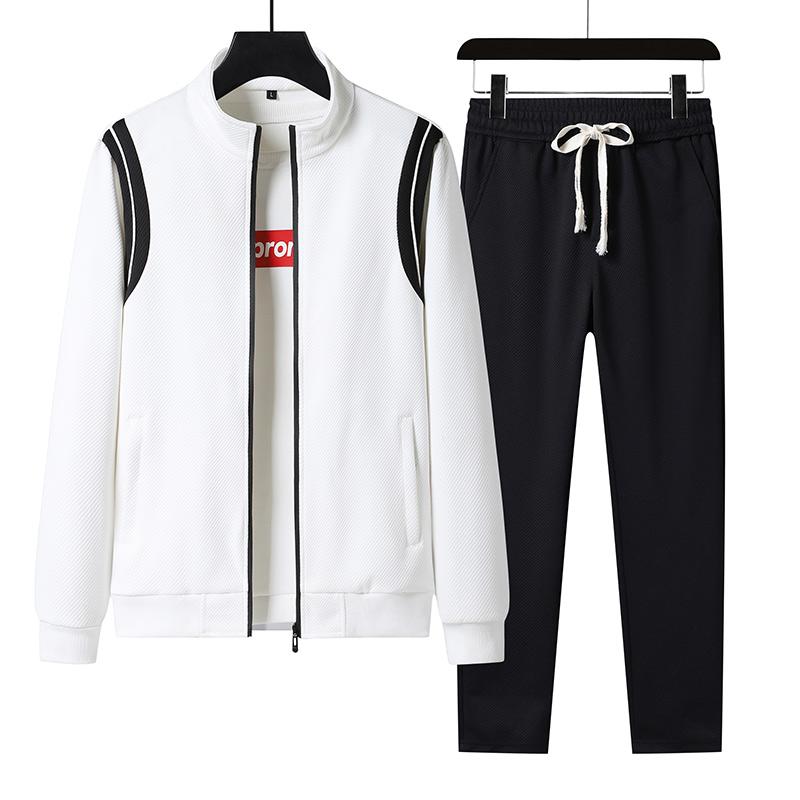Mantel Übergroße Herren Strickjacke Sport Casual Set Zweiteilige Hose
