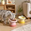 Flower Elevated Cat Bowl Ceramic Raised Pet Feeder Pet Food Water Bowl  Kitten/Puppy/Bunny