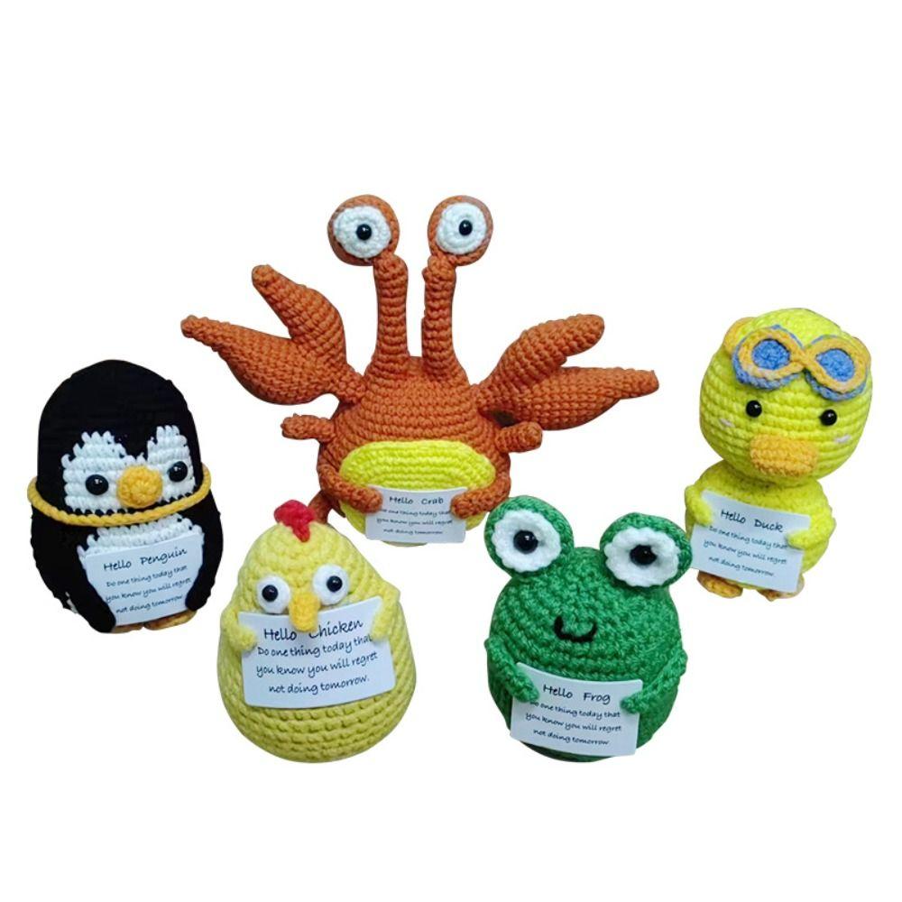 

С позитивной карточкой-подтверждением, вязаная кукла, офисный декор, плюшевая кукла, игрушка, милая, забавная, позитивная кукла