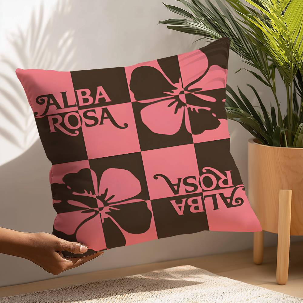Fashion A-ALBA R-ROSA Pillow Case Plush Fabric Soft Pillowcase Double Sided Print Cushion Cover Household Gifts