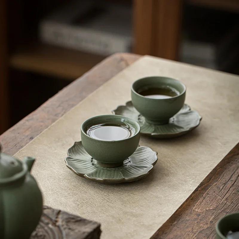 1 Pcs Japanese Ceramic Teacup Handmade Pottery Tea Bowl Travel Meditation Cup Exquisite Master Cup Household Tea Set 70ml