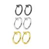 2pc/set Fake Nose Ring Hoops, Clip On Ear Fake Septum Ring Non Piercing Spring Hoop Earrings Lip Ring Fake Cartilage Earrings
