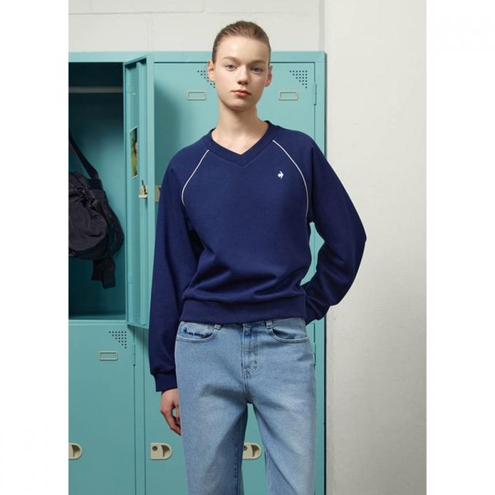 Le Coq Sportif Women S eSSential V Neck looSe SweatShirt qq322lfS91 DNV navy/95 L