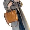 High-end Retro Large Bag, Fashionable Texture Crossbody Bag, Soft Leather Hand-held Women's Bag, Bucket Bag