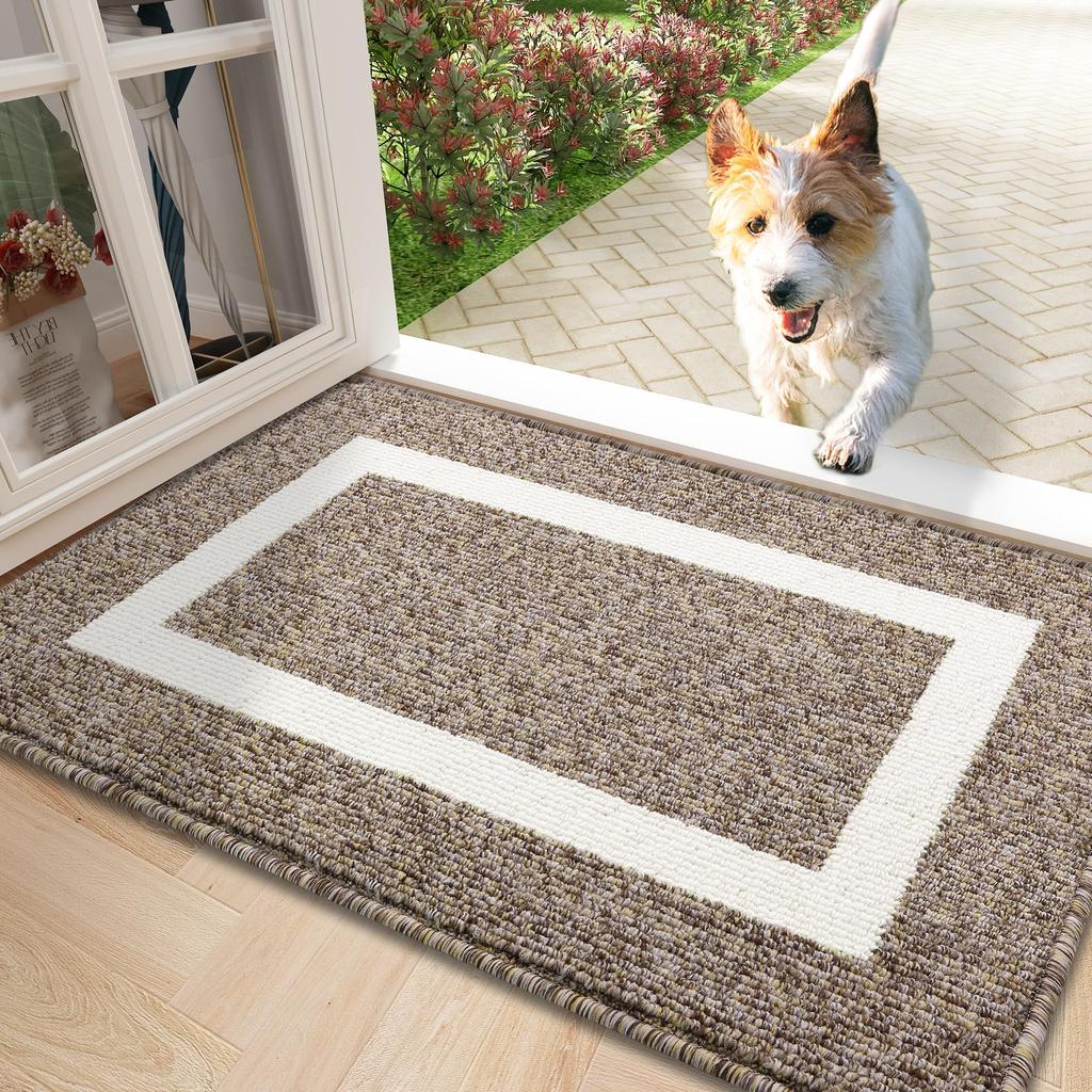 Olanly Indoor Door Mat Non-Slip Mat For Entryway Absorbent Resist Dirt Entrance Mat Washable Low-Profile Inside Floor Doormats