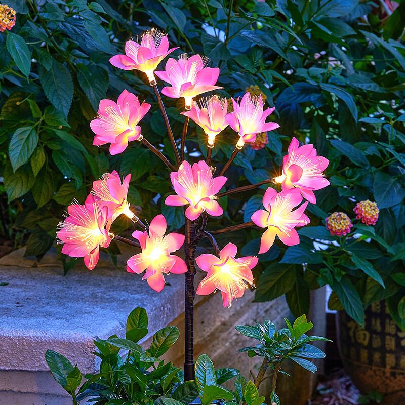 Heixie Solar LED Camellia Flower Stake Light