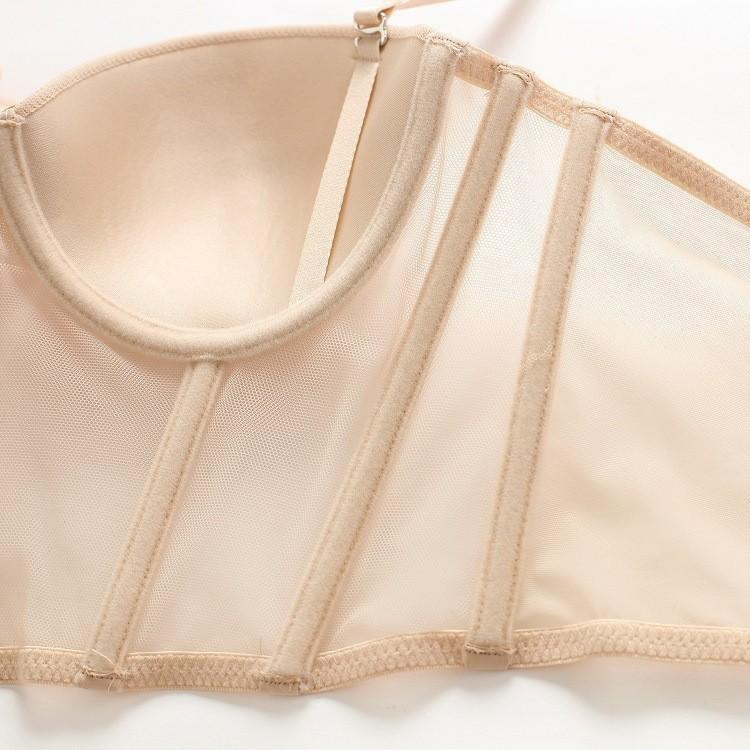 French sexy soft steel ring bra, vest-style fishbone shapewear, women's small breasts gather together, anti-sagging bra cover