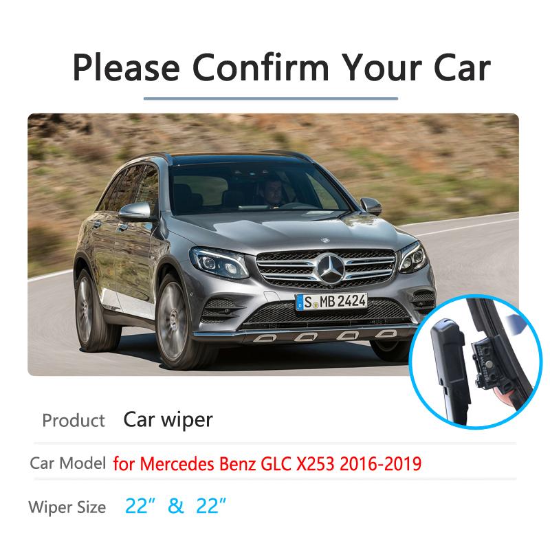 Car Wiper Blades for Mercedes Benz GLC Class X253 C253 Windscreen Brushes Car Accessories 200 250 300 220d 250d 43 63 AMG
