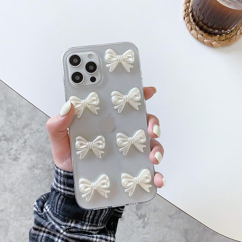 

Iphone17Promax Case For Apple 16Pro Drip Glue Xr Bow 14 Gold Foil Transparent iPhone 7/8/SE 2020