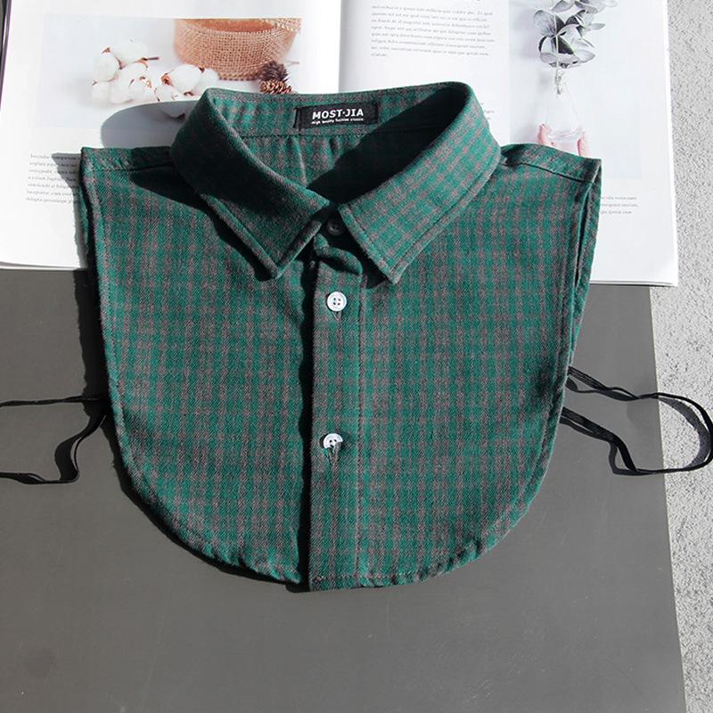 Plaid Fake Collar Shirt Children Print Collares Mujer Cotton Detachable Collar Choker Kids Boys Girls Removable Half Shirt