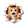 Adhesive Toilet Sticker Waterproof 3D Orange Cat Wall Decal No Glue Residue Decorative Sticker