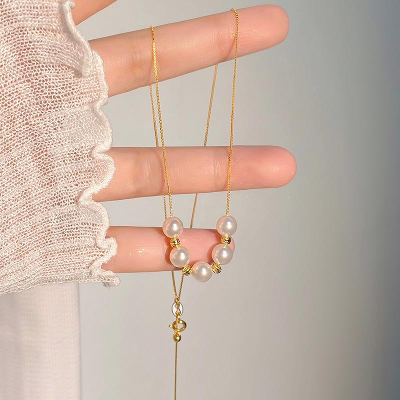 

Ожерелье из бисера с вырезанным цветком Design Sense Smile с женственным темпераментом, высококачественный маленький изысканный кулон Crowd