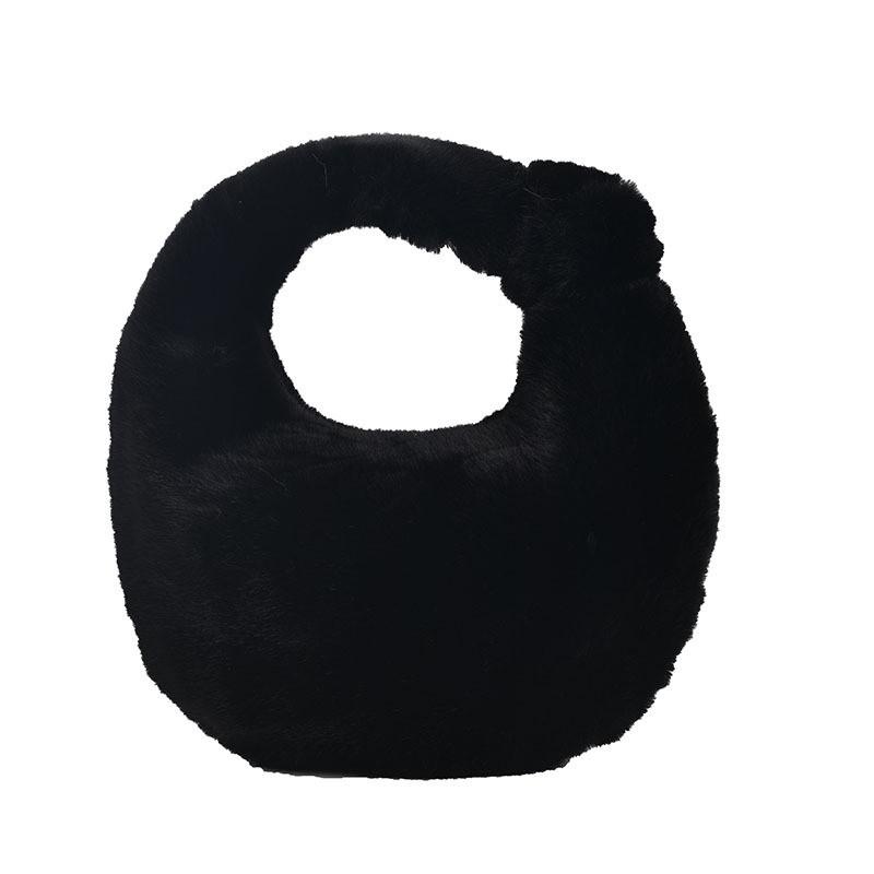 Hand-held Crescent Bag Women In New Fashionable Simple Hand-carried Women's With Texture Large Capacity One-shoulder Fur