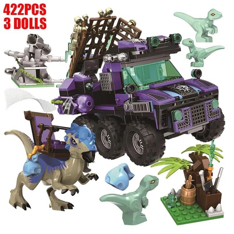 Jurassic World Dinosaur Park Tyrannosaurus Rex Pterosauria Truck Series Byggeklosser Dinosaur Bil Murstein Leker Barn Gaver