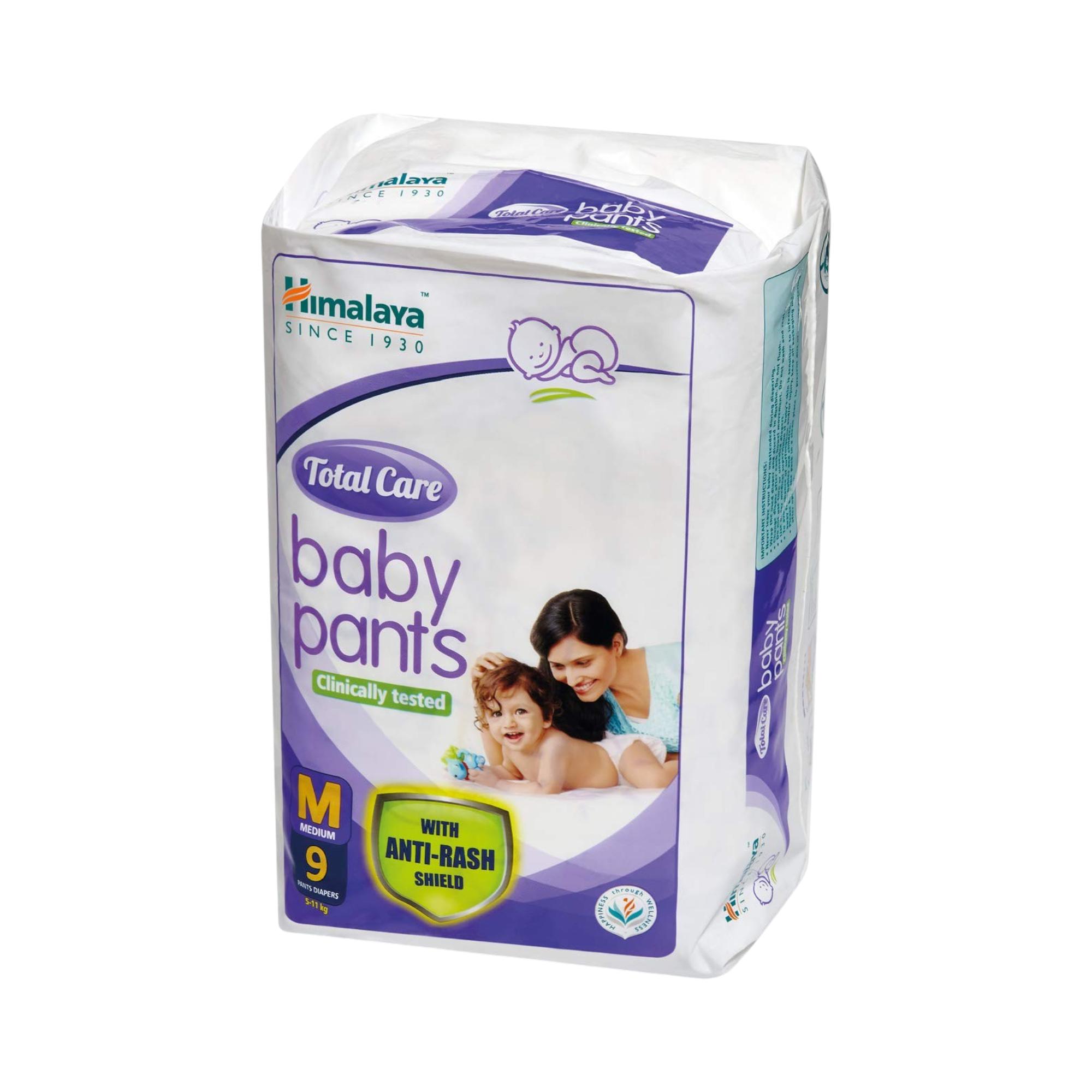 

Himalaya Total Care Baby Pants Diapers Medium 9 Count Soft Absorbent Infant Protection