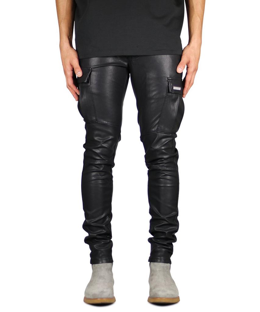 Haipeodenim Leather Cargo Pants