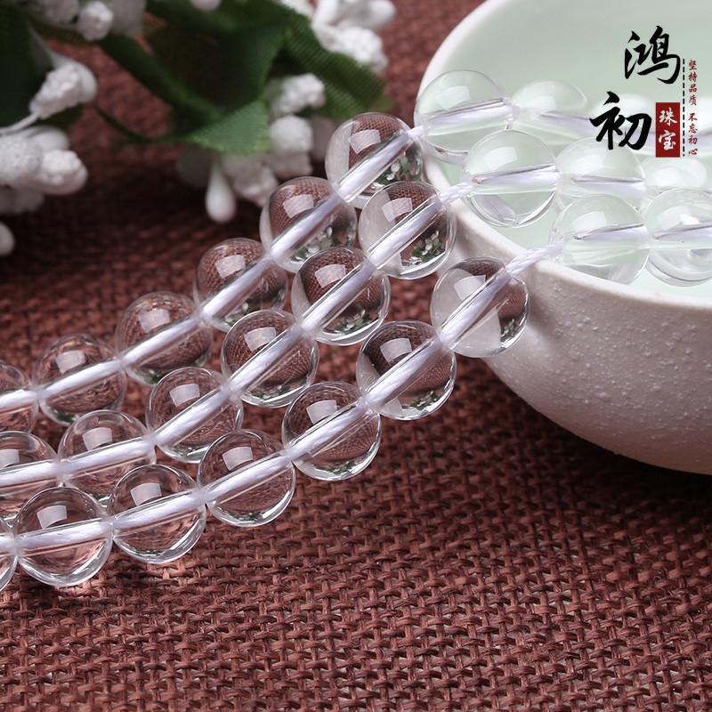 Hongchu Crystal 7A High-quality natural white crystal loose beads Round beads Semi-Finished Products DIY Decorative beads