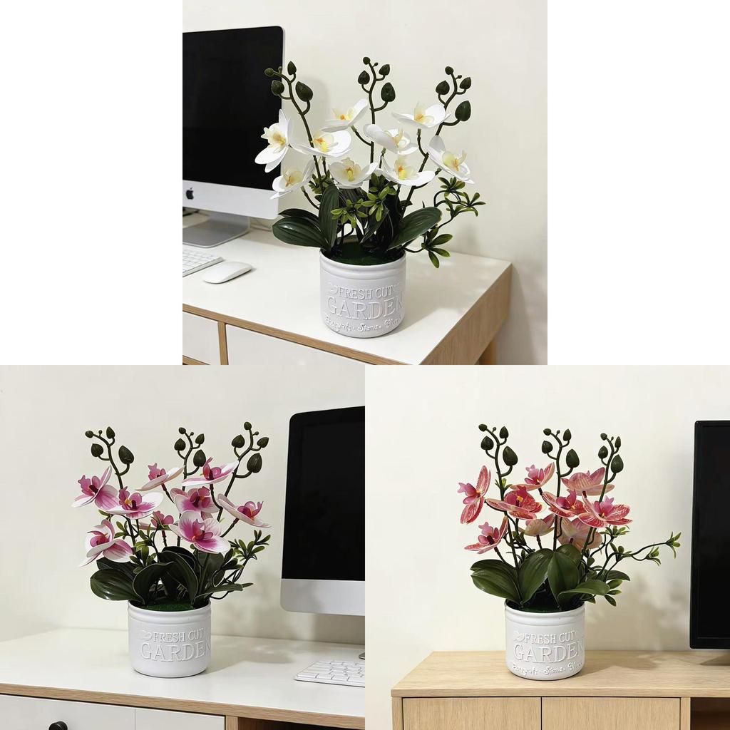 Butterfly Orchid Artificial Plant With Base For Wedding Decor And Home Office Display