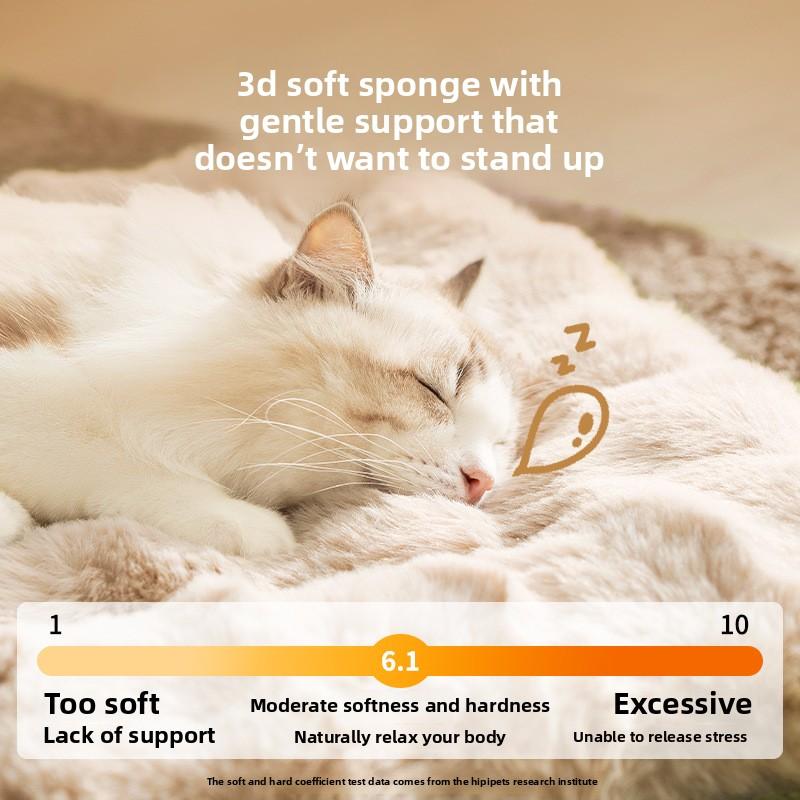 Autumn and Winter Warm Thickened Dog Bubble Velvet Imitation Rabbit Fur Cushion Medium and Small Dog Teddy Cat Sleeping Mat Pet Nest