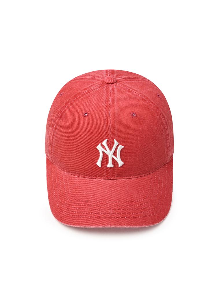 Emelbi Basic Washed Unstructured Ball Cap Ny (D.Red)