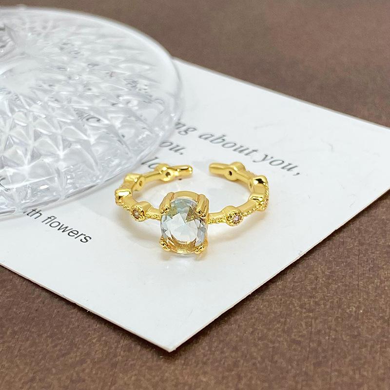 Blind Box Medieval Vintage Gold Niche Retro High-End Open Ring Color Treasure Light Luxury Ring Woman
