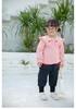 2022 Autumn/Winter Heart Embroidery Velvet Children's T-shirt with Sweet Big Lapel