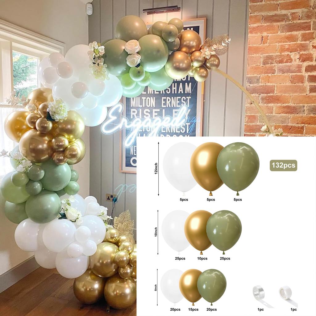 121PCS Multi-color Latex Balloon Set Suitable for Birthday Parties, Weddings, Valentine's Day Party Decoration