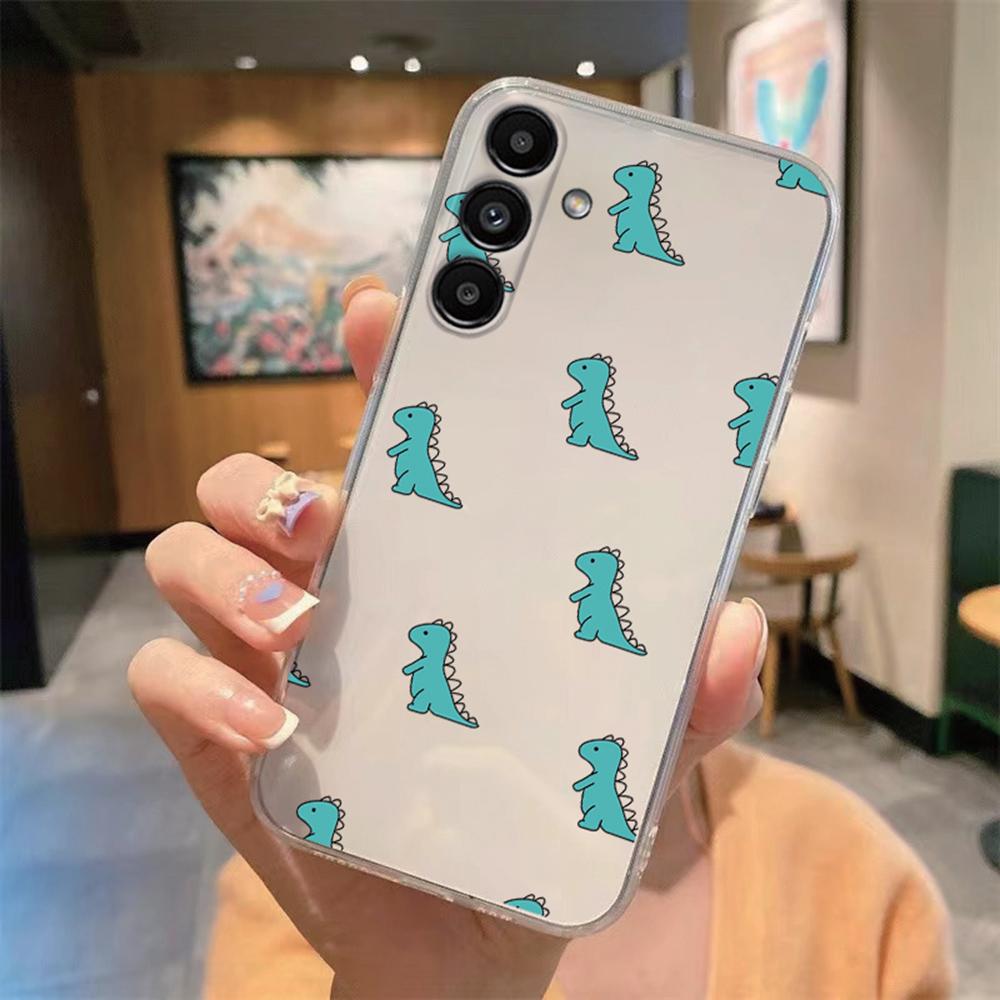 Phone Case For Samsung Galaxy A55 A54 A14 A34 A24 A25 A35 A10 A22 A32 A21S White Leopard Marble Artistic Transparent Clear Cover