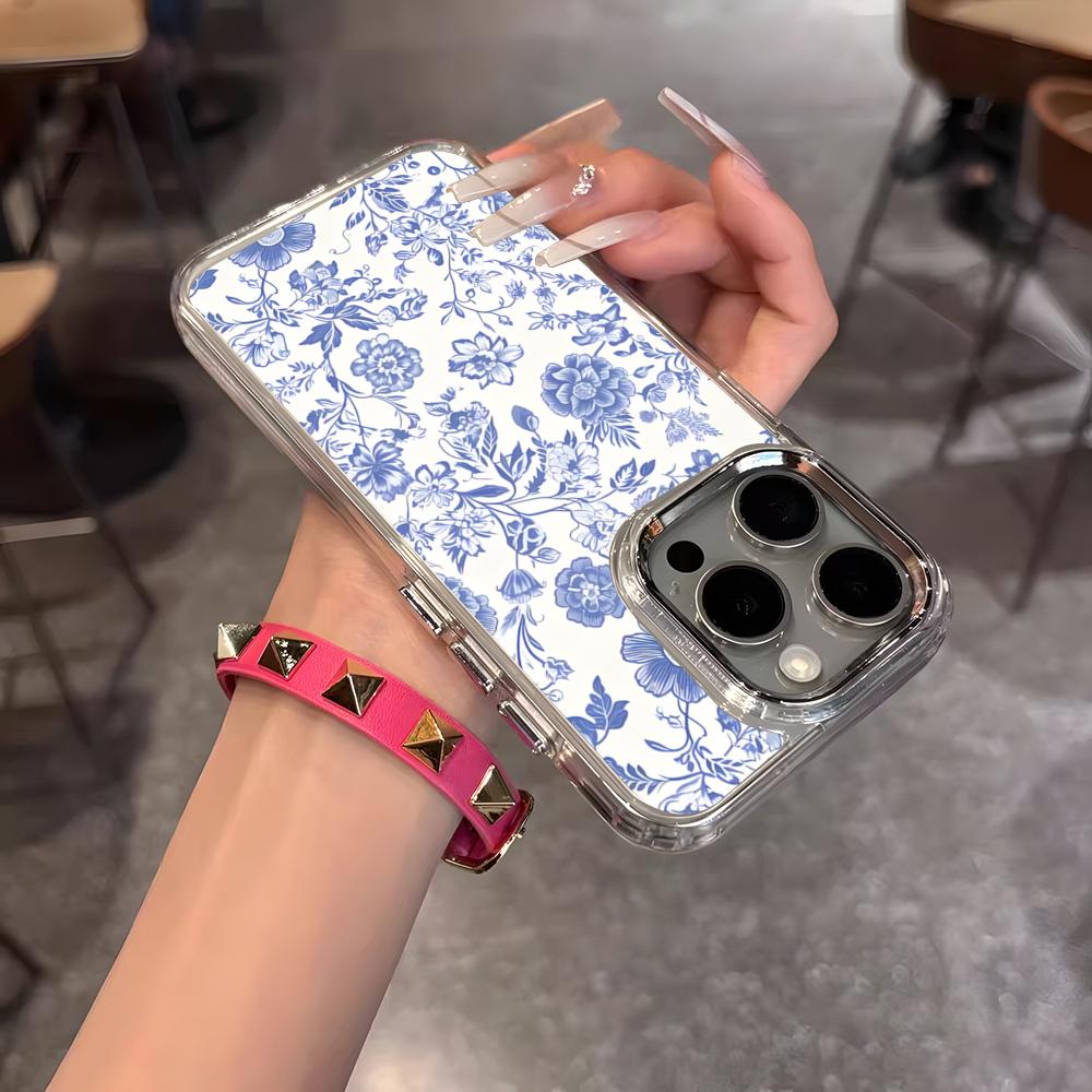 Oriental Blue And White Phone Case For IPhone 17 Air 16 15 14 13 12 11 Pro Pro Max Plus Transparent Soft Cover