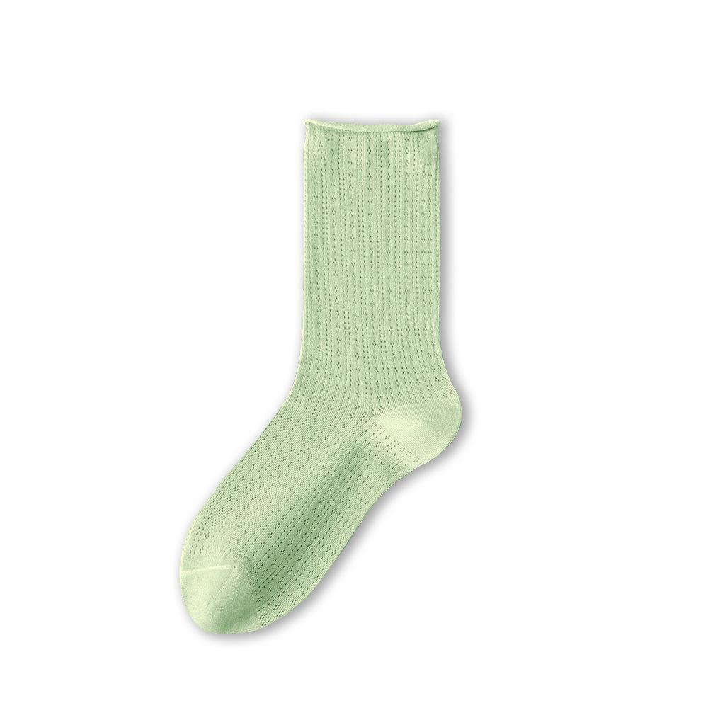 Women's Summer, Spring and Summer Cold Socks, Thin Mesh, Solid Color Long Socks, Breathable Pile Socks, Long Tube Postpartum Socks