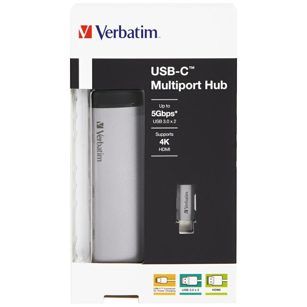 Verbatim Adapter Hub Usb-C - Usb-C/      2Xusb-A 3.0/Hdmi Aluminiowy/Aluminum 49140