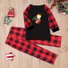 European & American Christmas Plaid Pajama Set: Long-Sleeve, Long Pants, Parent-Child Homewear.