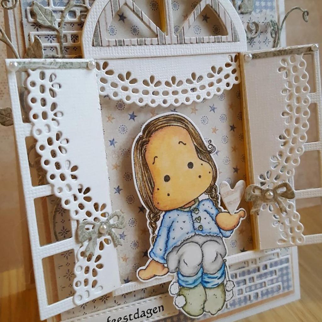 Reusable Carbon Steel Background Window Frame Cutting Die Scrapbook DIY Stencil