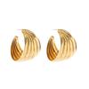 Ingemark Punk Vintage Smooth Metal Hoop Earrings for Women Gold Color C Shape Circle Geometric Earrings Trendy Jewelry Gifts New