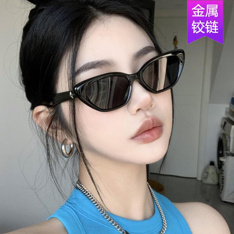 Sunglasses Light Luxury Cat Eye Star Polarized Sunglasses Punk Korean Tide Retro Street Shot In