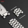Silver Gold Solid Stainless Steel Watch Bracelet 10mm 12mm 14mm 16mm Universal Watchbands Casual Metal Double Clasp Watch Strap