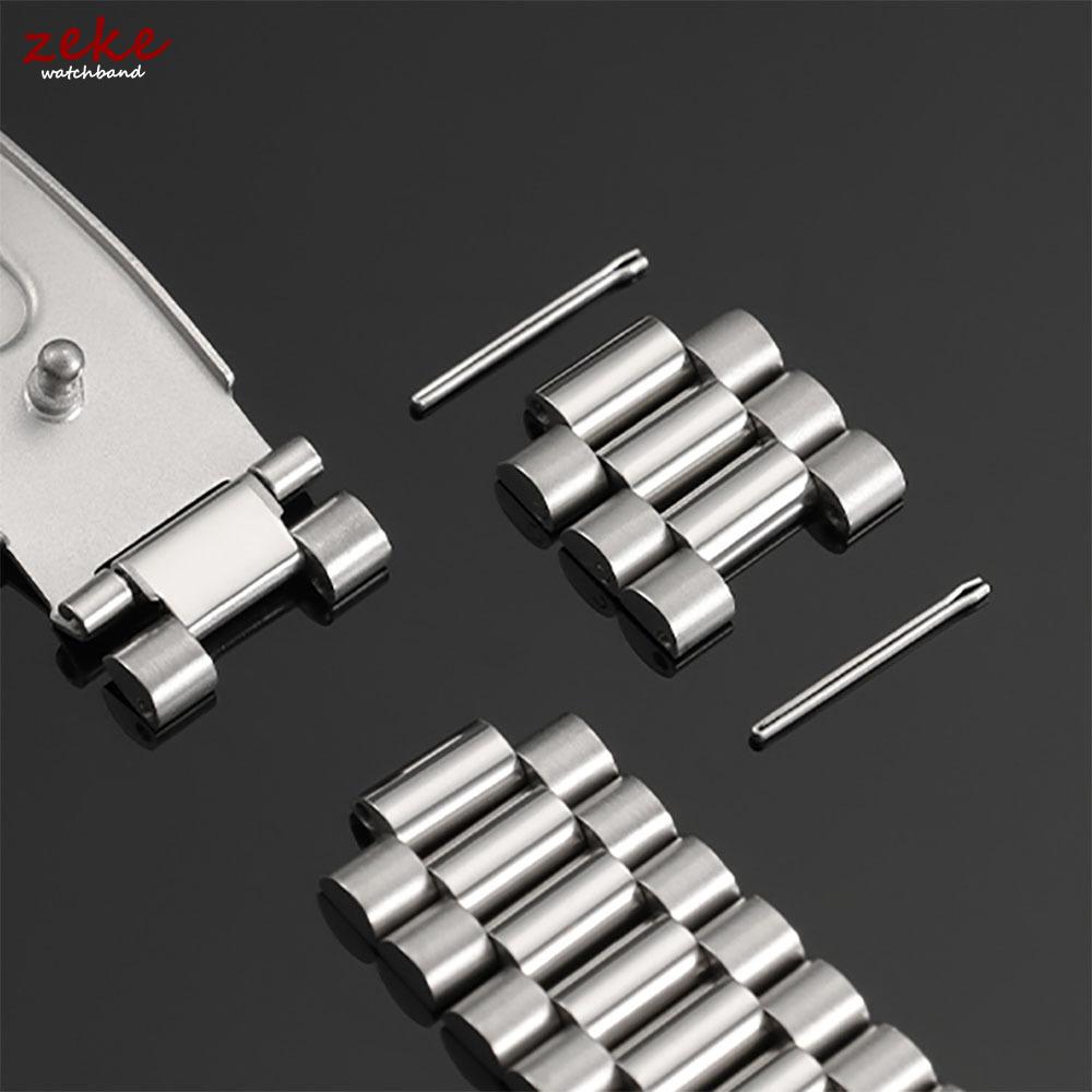 Silver Gold Solid Stainless Steel Watch Bracelet 10mm 12mm 14mm 16mm Universal Watchbands Casual Metal Double Clasp Watch Strap