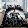 3D NOVO Capa de Edredom Fronha Conjunto de Cama Futebol CR7 R-Ronaldos Adulto Menino Menina Decoração Quarto Crianças Solteiro Casal Grande